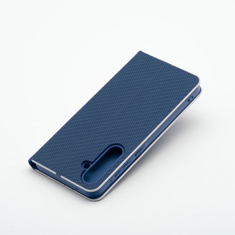 Etui z klapką na Samsung A23 5G Luna Book Carbon niebieskie