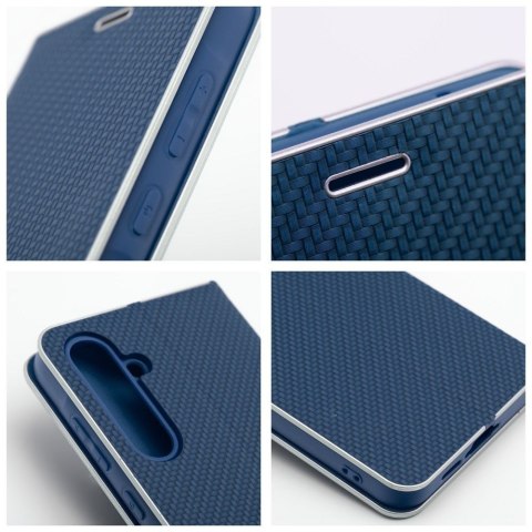 Etui z klapką na Samsung A23 5G Luna Book Carbon niebieskie