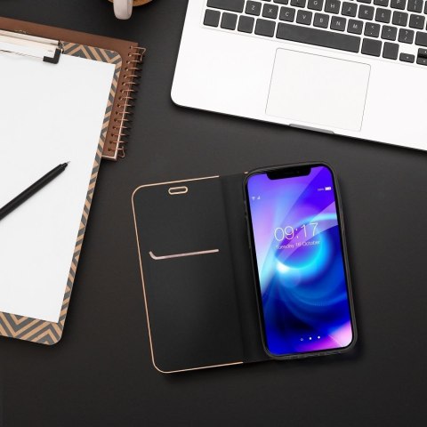Etui z klapką na Samsung A23 5G Luna Book Gold czarne