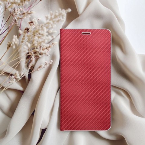 Etui z klapką na Samsung A25 5G Luna Book Carbon czerwone