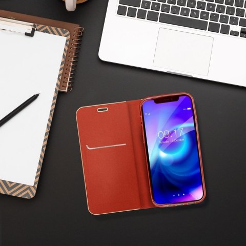 Etui z klapką na Samsung A25 5G Luna Book Gold czerwone