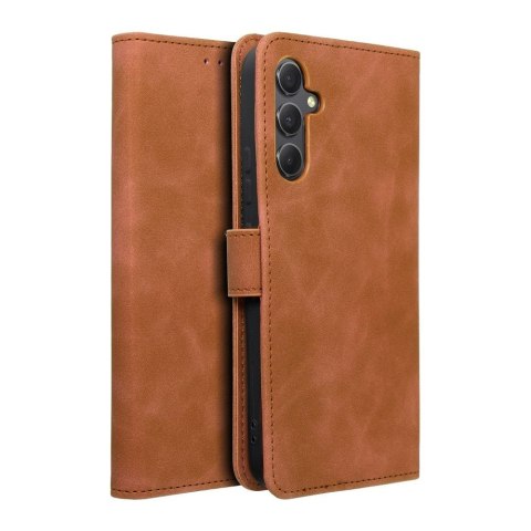 Etui z klapką na Samsung A34 5G Tender Book brązowe