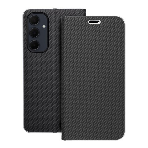 Etui z klapką na Samsung A35 5G Luna Book Carbon czarne