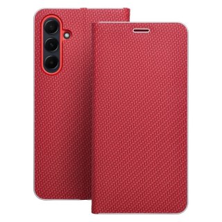 Etui z klapką na Samsung A37 5G Luna Book Carbon czerwone