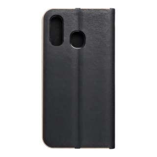 Etui z klapką na Samsung A40 Luna Book Gold czarne