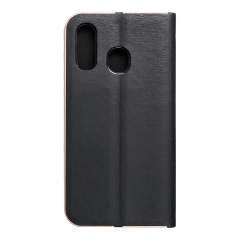 Etui z klapką na Samsung A40 Luna Book Gold czarne