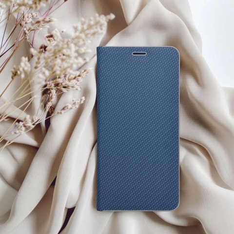 Etui z klapką na Samsung A41 Luna Book Carbon niebieskie
