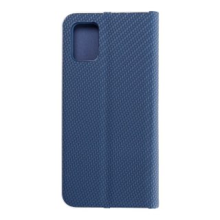 Etui z klapką na Samsung A51 Luna Book Carbon niebieskie
