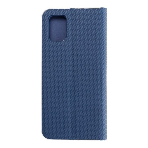 Etui z klapką na Samsung A51 Luna Book Carbon niebieskie