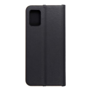 Etui z klapką na Samsung A51 Luna Book Gold czarne