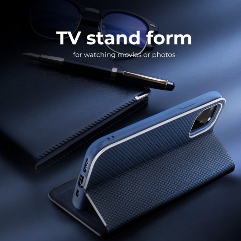 Etui z klapką na Samsung A52 5G / A52 LTE ( 4G ) / A52s 5G Luna Book Carbon niebieskie