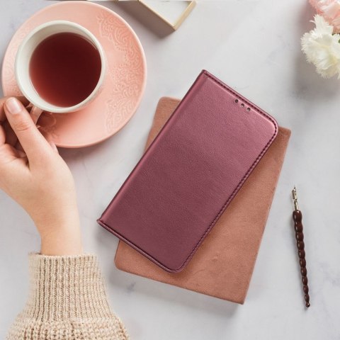 Etui z klapką na Samsung A55 Smart Magneto burgundowe