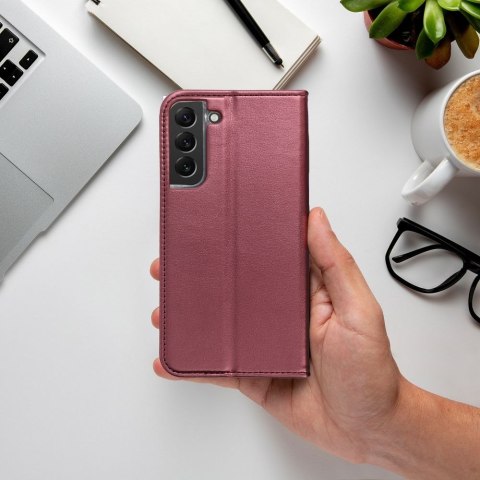 Etui z klapką na Samsung A55 Smart Magneto burgundowe