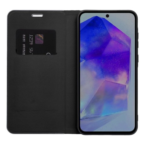 Etui z klapką na Samsung A71 Luna Book Carbon czarne