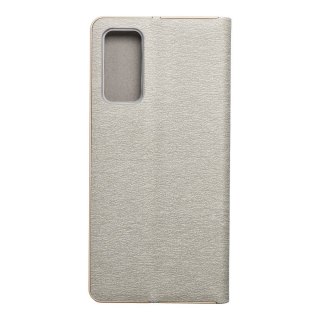 Etui z klapką na Samsung S20 FE / S20 FE 5G Luna Book Gold srebrne