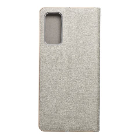 Etui z klapką na Samsung S20 FE / S20 FE 5G Luna Book Gold srebrne