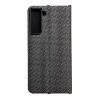 Etui z klapką na Samsung S21 FE Luna Book Carbon czarne