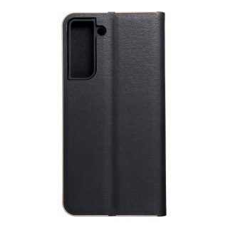 Etui z klapką na Samsung S21 FE Luna Book Gold czarne