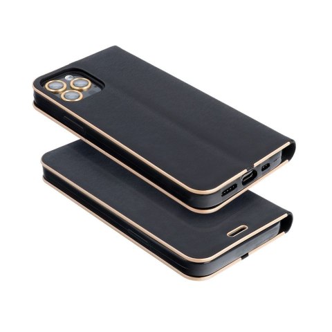 Etui z klapką na Samsung S21 FE Luna Book Gold czarne