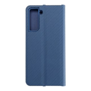 Etui z klapką na Samsung S21 Luna Book Carbon niebieskie