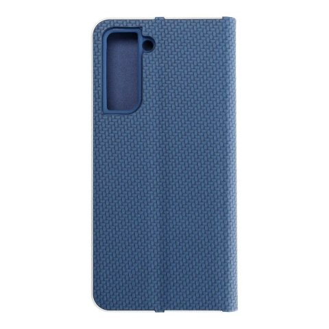 Etui z klapką na Samsung S21 Luna Book Carbon niebieskie