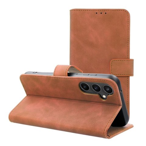 Etui z klapką na Samsung S23 FE Tender Book brązowe