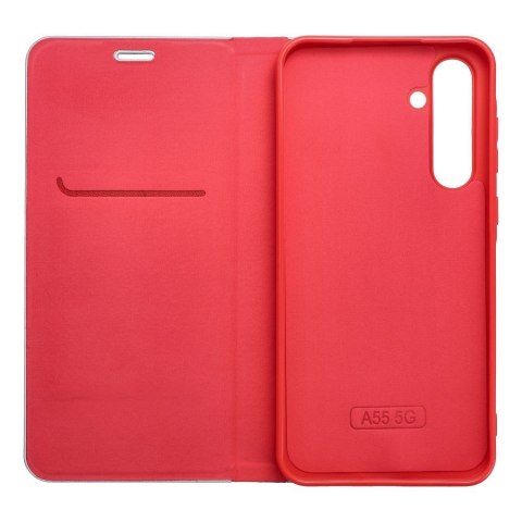Etui z klapką na Samsung S23 Luna Book Carbon czerwone