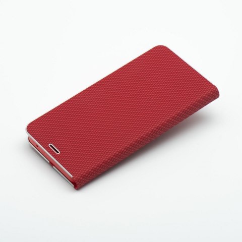 Etui z klapką na Samsung S23 Luna Book Carbon czerwone