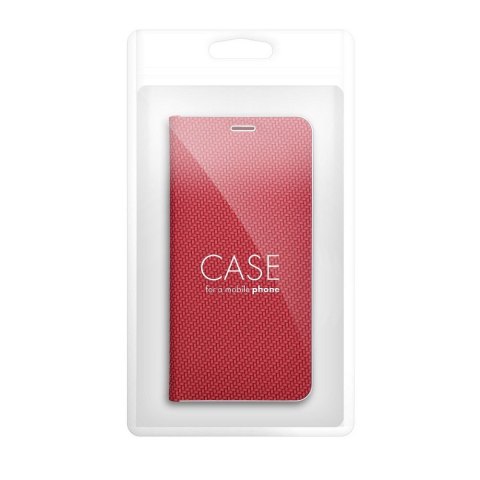 Etui z klapką na Samsung S23 Luna Book Carbon czerwone