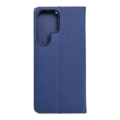 Etui z klapką na Samsung S23 ULTRA Luna Book Carbon niebieskie