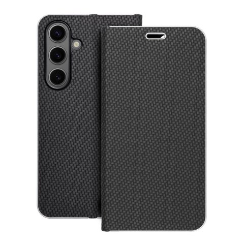 Etui z klapką na Samsung S24 Luna Book Carbon czarne