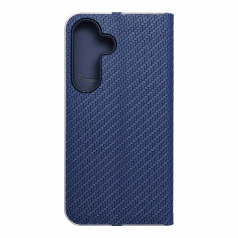 Etui z klapką na Samsung S25 Luna Book Carbon niebieskie
