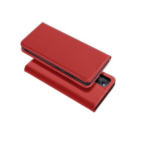 Etui z klapką na Samsung S25 Smart Pro Book skórzane bordowe