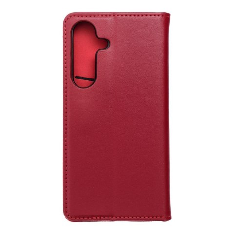 Etui z klapką na Samsung S25 Smart Pro Book skórzane bordowe