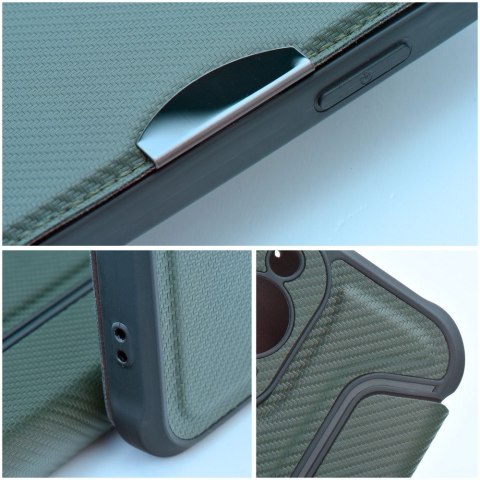 Etui z klapką na Xiaomi Redmi 13C Razor Book ciemnozielone