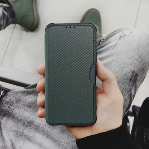 Etui z klapką na Xiaomi Redmi 13C Razor Book ciemnozielone
