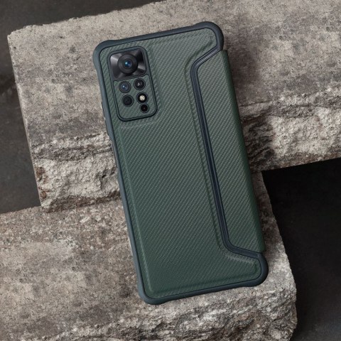 Etui z klapką na Xiaomi Redmi 13C Razor Book ciemnozielone