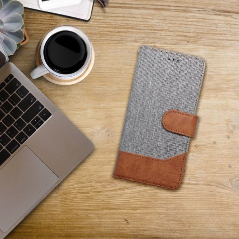 Etui z klapką na Xiaomi Redmi 14C Jeans Book szare