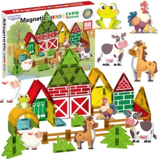 WOOPIE Magnetyczne Klocki Konstrukcyjne 7,5 cm Farma 50 el.