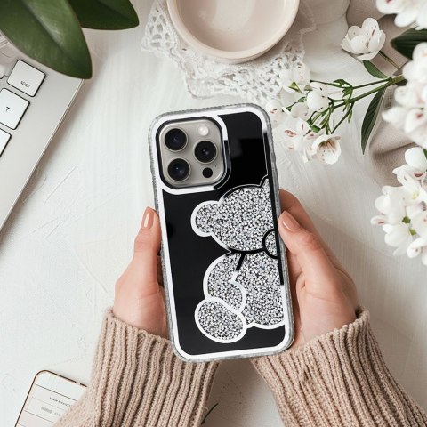 Futerał do iPhone 11 Teddy Bear srebrny