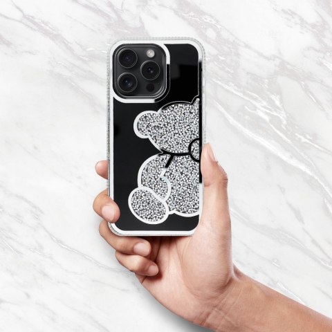 Futerał do iPhone 11 Teddy Bear srebrny