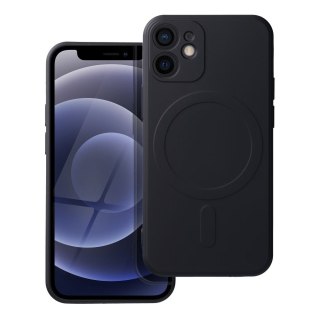Futerał do iPhone 12 MINI Silicone Mag Cover zgodny z MagSafe czarny