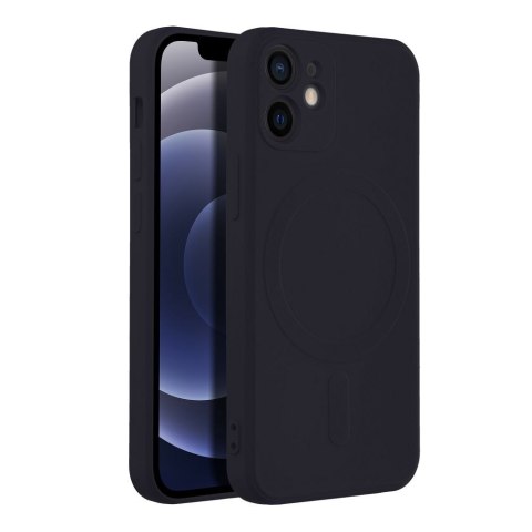 Futerał do iPhone 12 MINI Silicone Mag Cover zgodny z MagSafe czarny