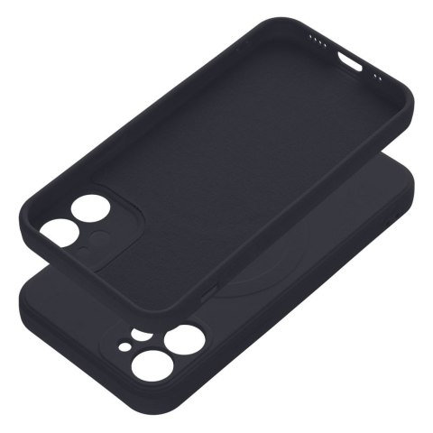 Futerał do iPhone 12 MINI Silicone Mag Cover zgodny z MagSafe czarny