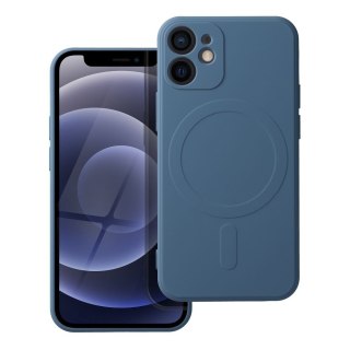 Futerał do iPhone 12 MINI Silicone Mag Cover zgodny z MagSafe niebieski