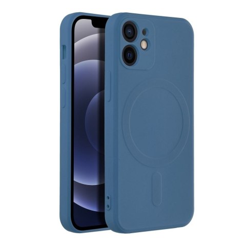 Futerał do iPhone 12 MINI Silicone Mag Cover zgodny z MagSafe niebieski