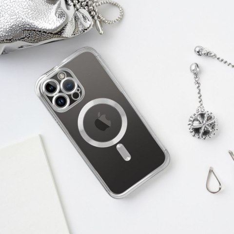 Futerał do iPhone 13 Electro Mag Cover zgodny z MagSafe srebrny