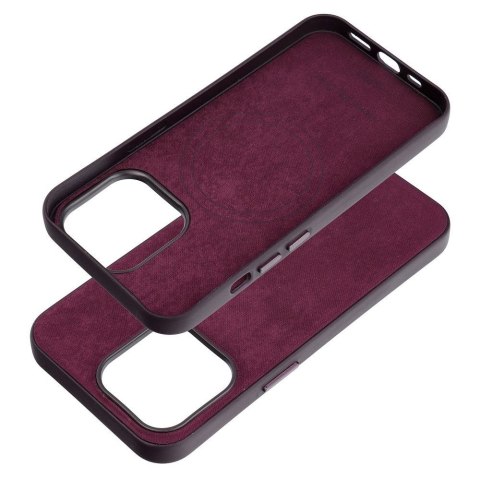 Futerał do iPhone 13 PRO Woven Mag Cover zgodny z MagSafe burgundowy