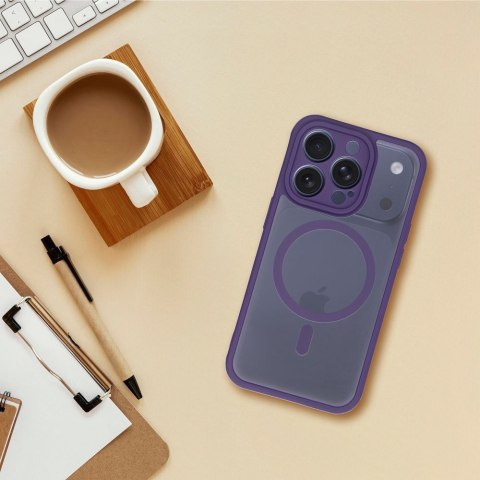 Futerał do iPhone 14 Full Matte Mag Cover zgodny z MagSafe fioletowy