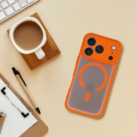 Futerał do iPhone 14 PRO Full Matte Mag Cover zgodny z MagSafe pomarańczowy